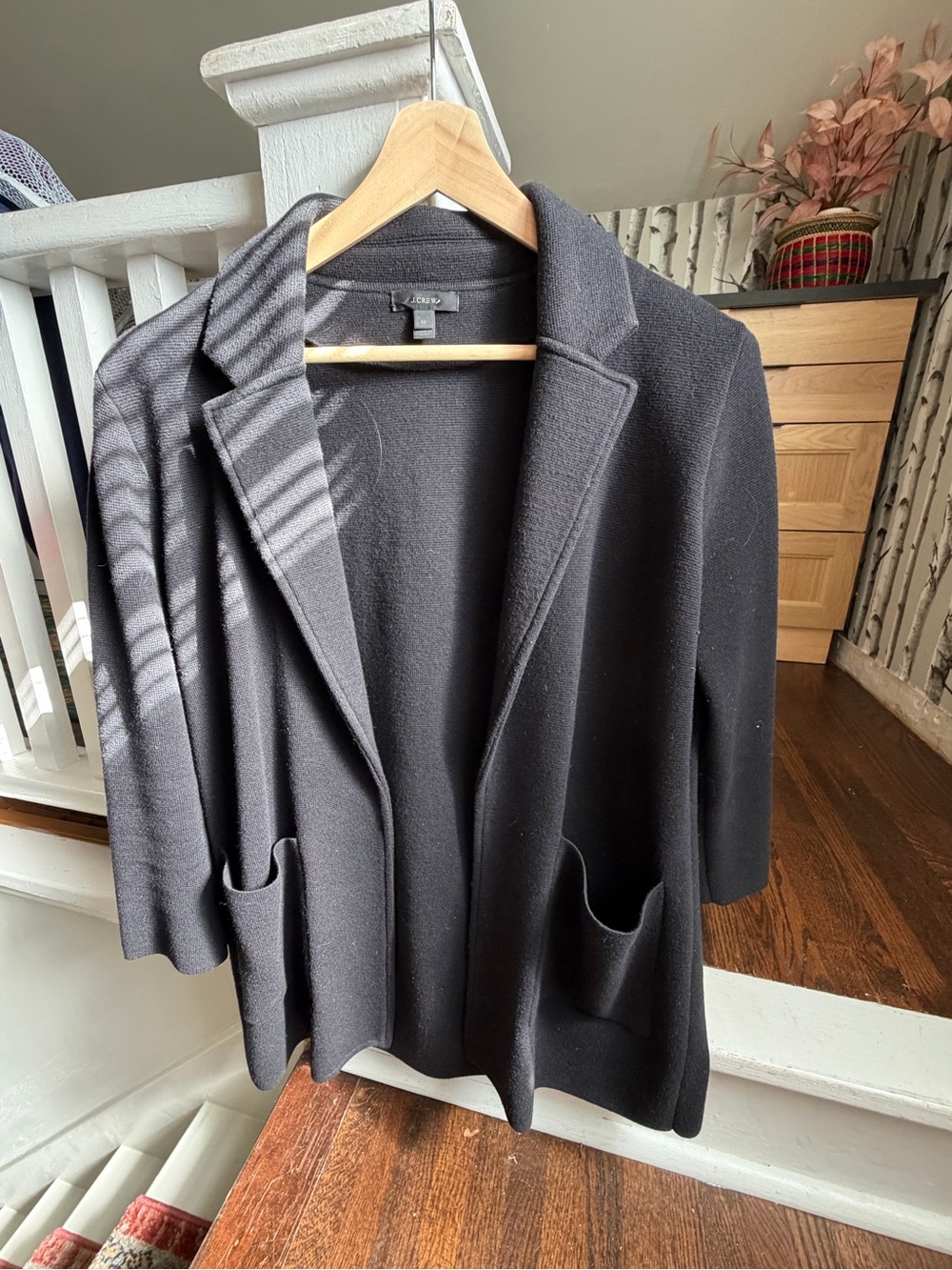 J. Crew Black Open-Front sweater Blazer